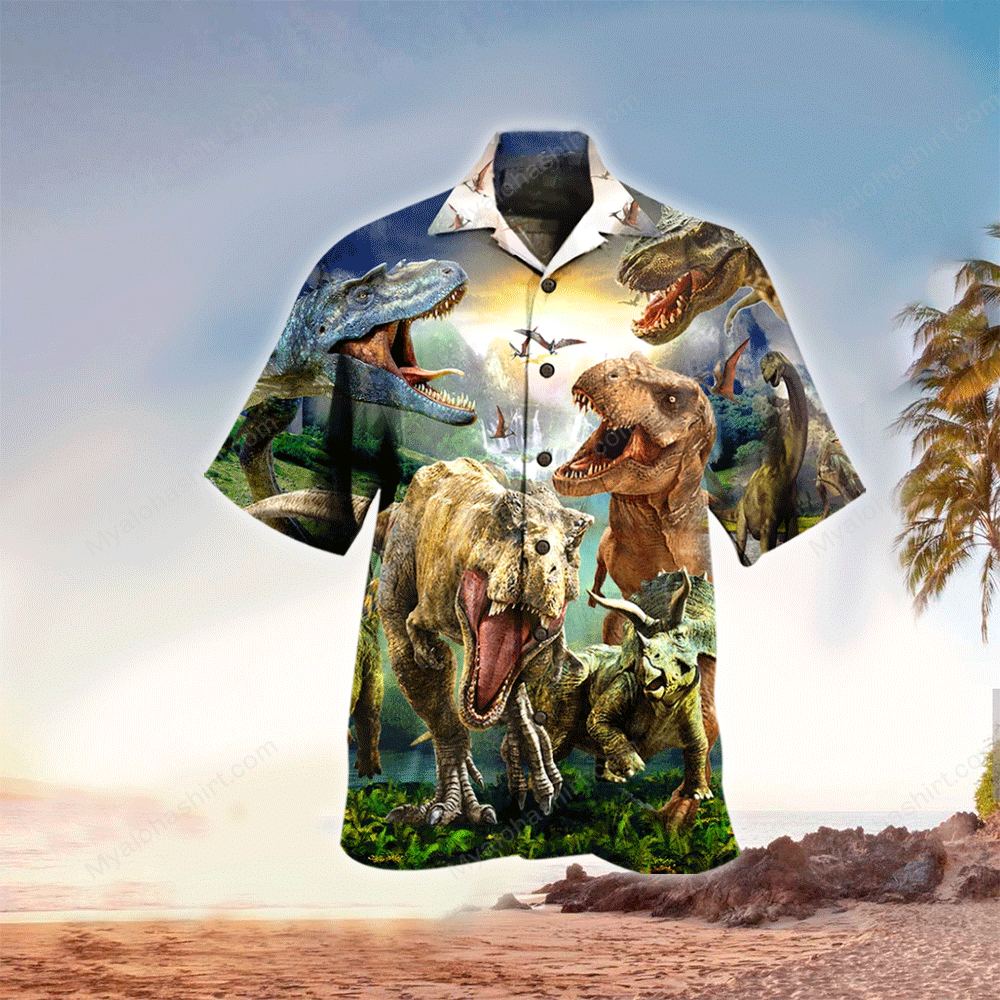 Ufo Abduction Of Dinosaur Hawaiian Shirt