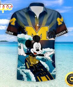 Disney Mickey Mouse Michigan Wolverines Hawaiian Shirt Gifts Idea