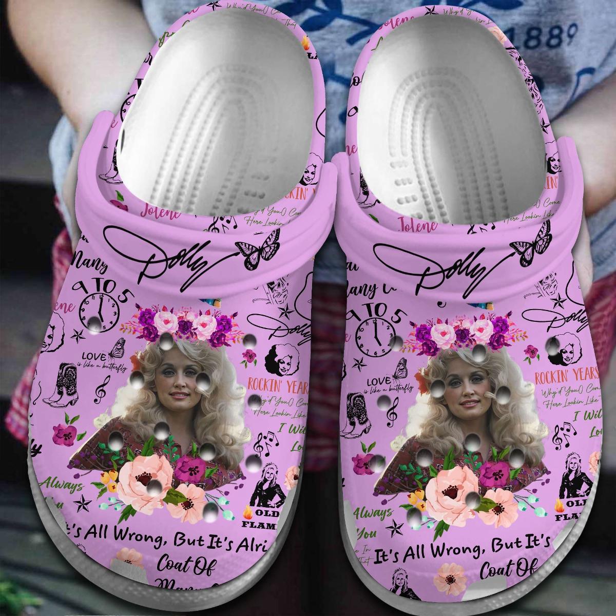 Dolly Parton Music Crocs Crocband Clogs Shoes Comfortable For Fans