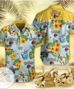 Eevee Evolution Floral Hawaiian Pokemon Shirt For Men Women