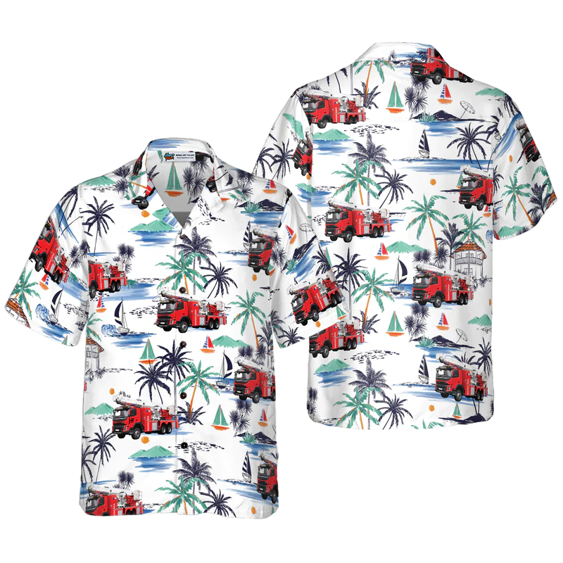 Fire Truck Fire Life Hawaiian Shirt Gift