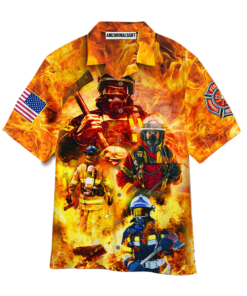 Fire Truck Flag America Hawaiian Shirt