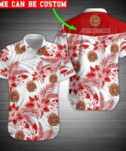 Firefighter Hawaiian Shirts For Men Custom Name Gift For Fans