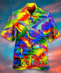 Flag Lgbt Pride Dragon Lover Rainbow Hawaiian Shirt For Men