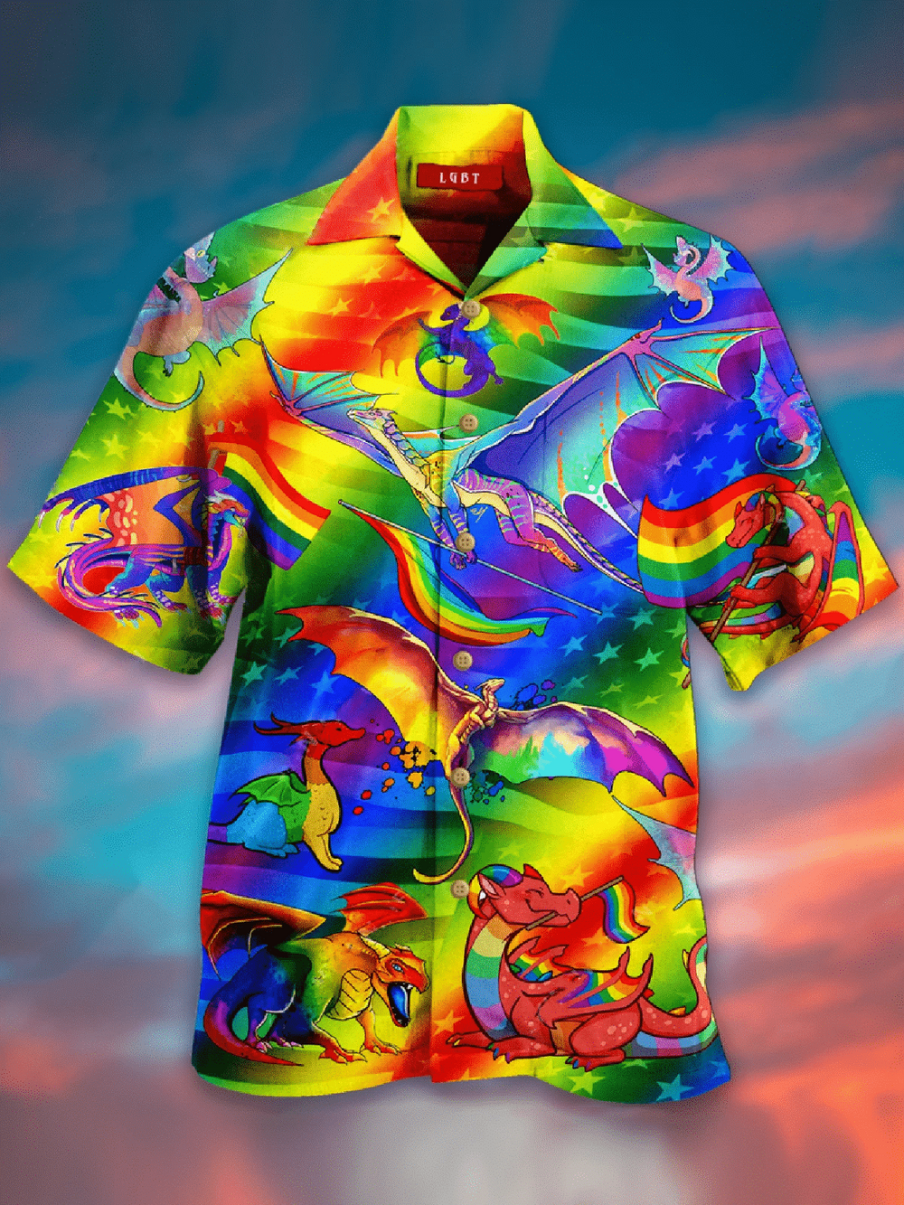 Flag Lgbt Pride Dragon Lover Rainbow Hawaiian Shirt For Men