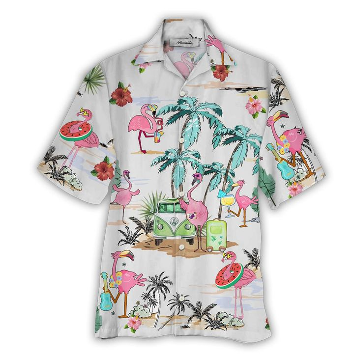 Pink Flamingo Hawaiian Shirt For Men