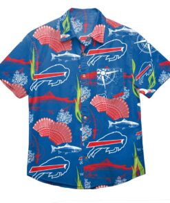 Floral Button Up Buffalo Bills Hawaiian Shirtfor Women