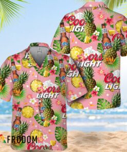 Floral Coors Light Pineapple Hawaiian Shirt