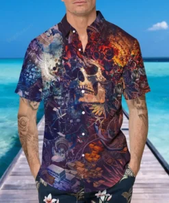 Floral Skull Grateful Dead Hawaiian Shirt For Men Women 1