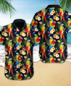 Royaura Men’s Tropical Parrot Hawaiian Shirt For Men Women