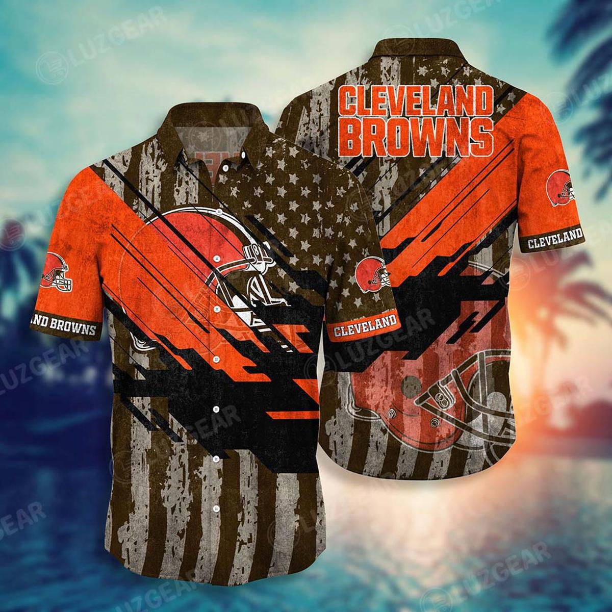 Football Custom Cleveland Browns Hawaiian Shirt Size Fron S To 5xl