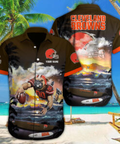 Football Custom Cleveland Browns Hawaiian Shirt Size Fron S To 5xl