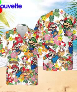 Friend And Super Mario Hawaiian Shirt Gifts Idea