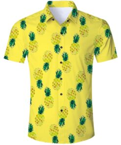 Funny Yellow Pineapple Hawaiian Shirt For Men