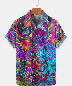 Octopus With Jellyfish Sea Life Hawaiian Shirt For Men Women