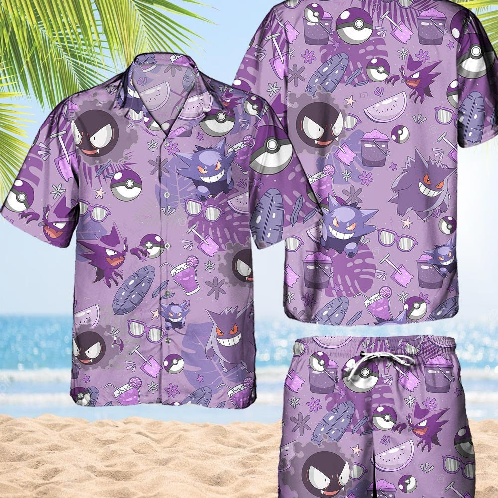 Evolution Gengar Hawaiian Shirt For Men Women