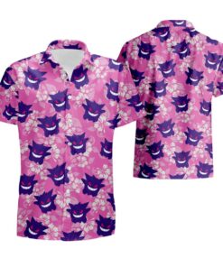 Gengar Pokemon Tropical Beach Hawaiian Shirt For Fans