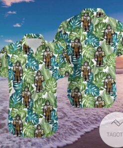 Silhouette Walking Big Foot Hawaiian Shirt Outfit For Men