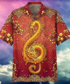 Gold Dragon Hawaiian Shirts For Fans