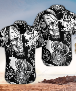 Skull Viking Valhalla Goth Hawaiian Shirt For Men Women