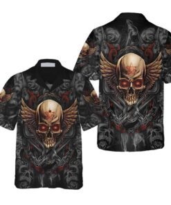 Gothic Skull Biker Pentagrama Skull Goth Hawaiian Gifts Idea