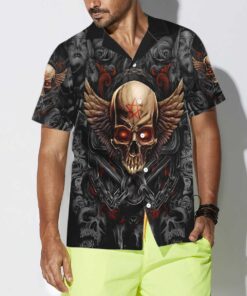 Gothic Skull Biker Pentagrama Skull Goth Hawaiian Gifts Idea