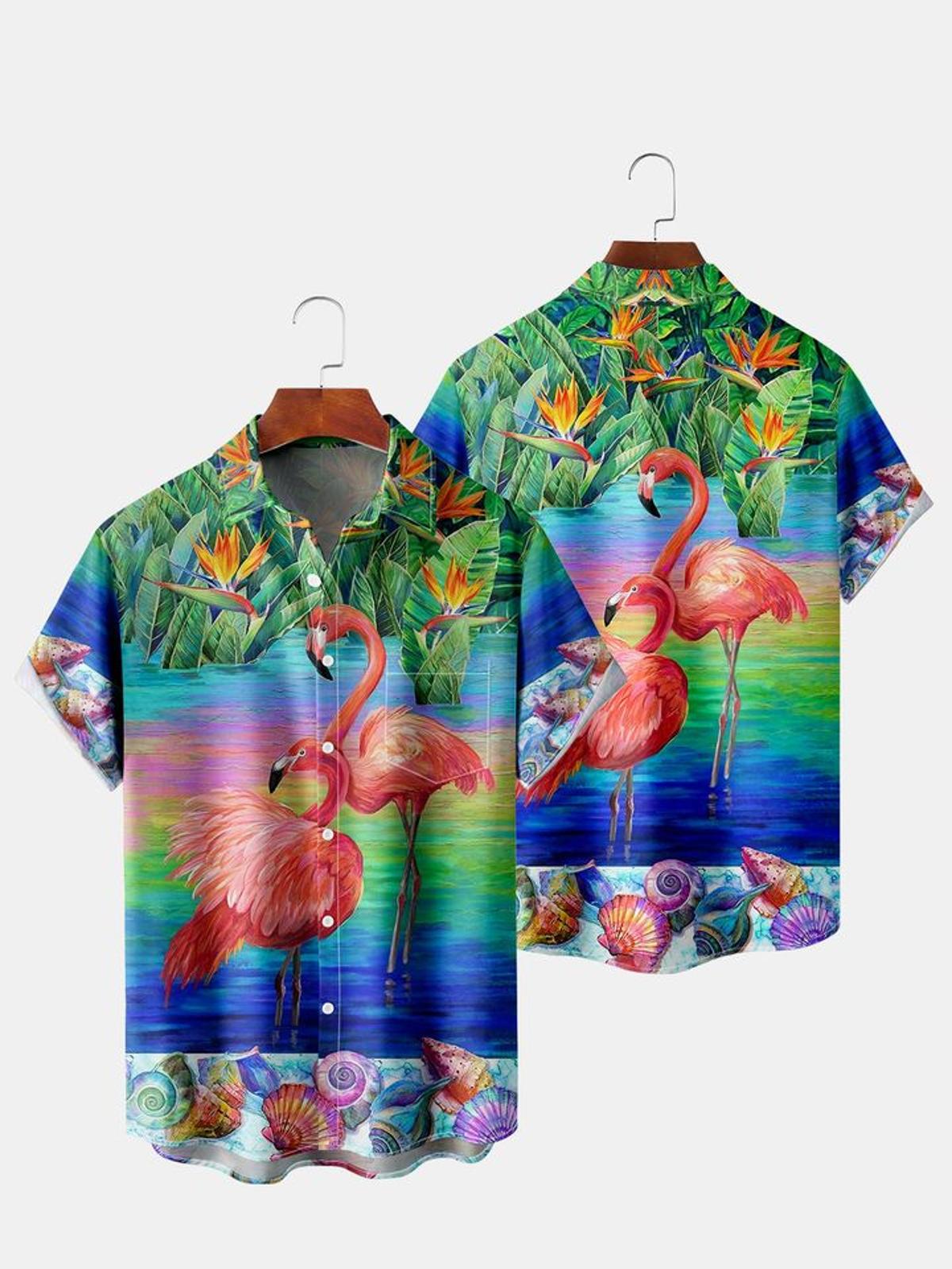 Gradient Flamingo Hawaiian Shirt Best Gift For Fans