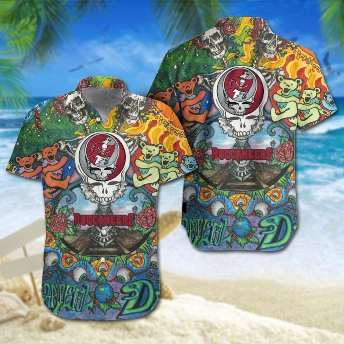 Grateful Dead Buccaneers Hawaiian Shirt Outfit For Men