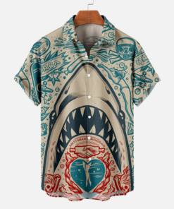 Great White Shark Hawaiian Shirt Summer Gift