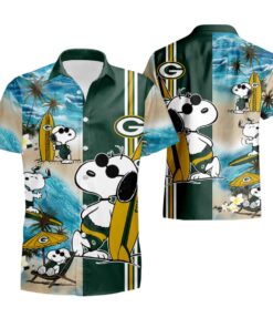 Green Bay Packers Surfing Snoopy Hawaiian Shirt