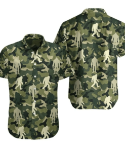 Green Camo Hawaiian Shirt Men Women