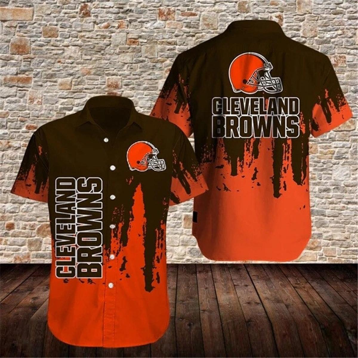 Tropical Island Personalized Cleveland Browns Hawaiian Shirt