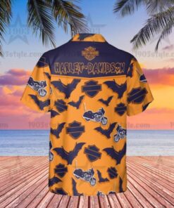 Halloween Bats Harley Davidson Hawaiian Shirt For Men