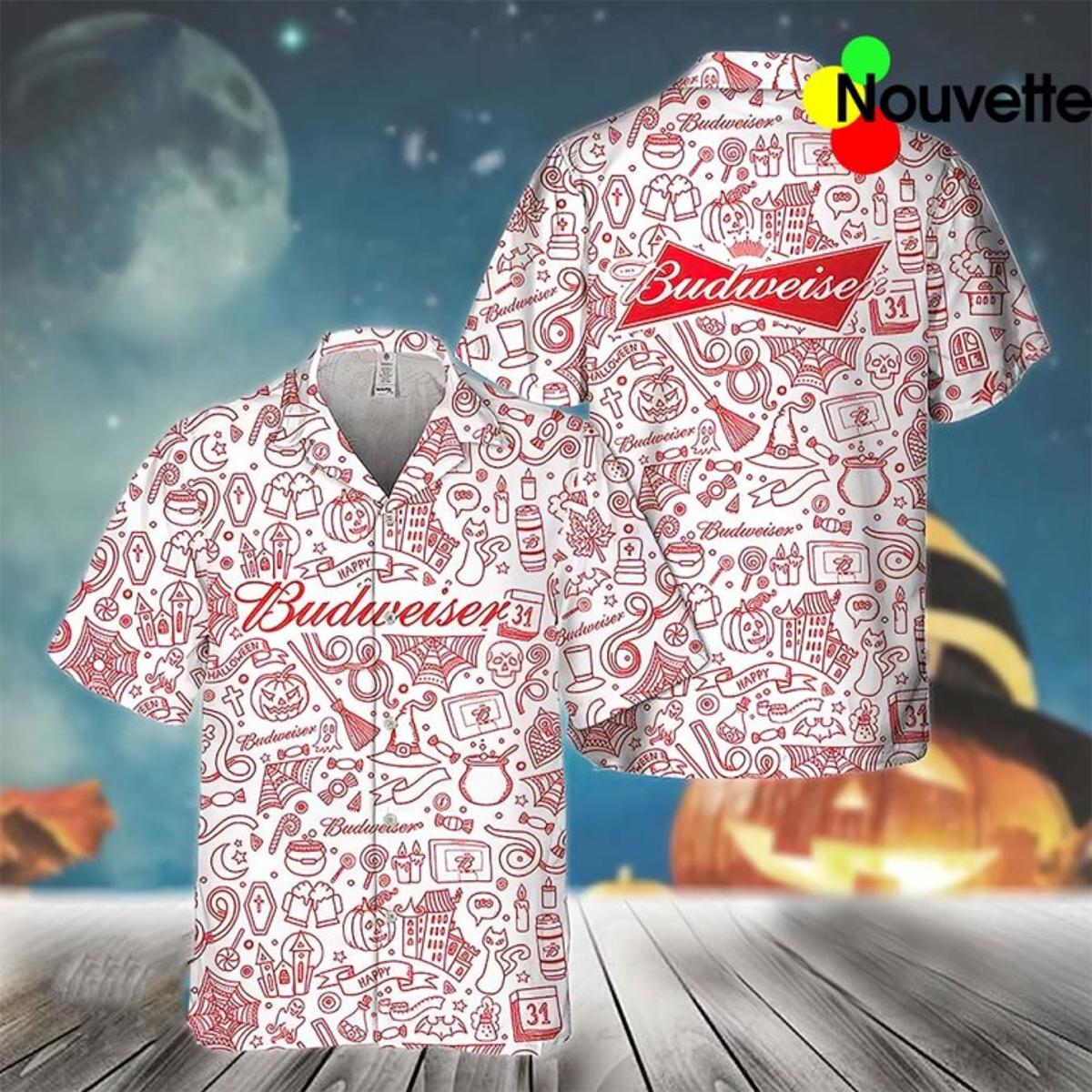 American Flag Color Budweiser Hawaiian Shirt