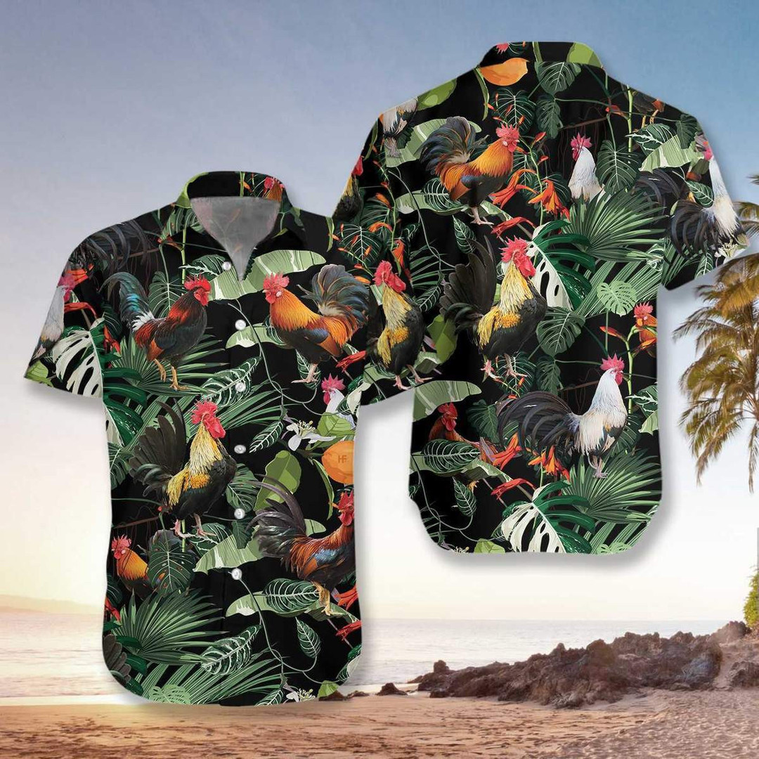 Hawaiian Shirt Rooster Top Gun Outfit For Men