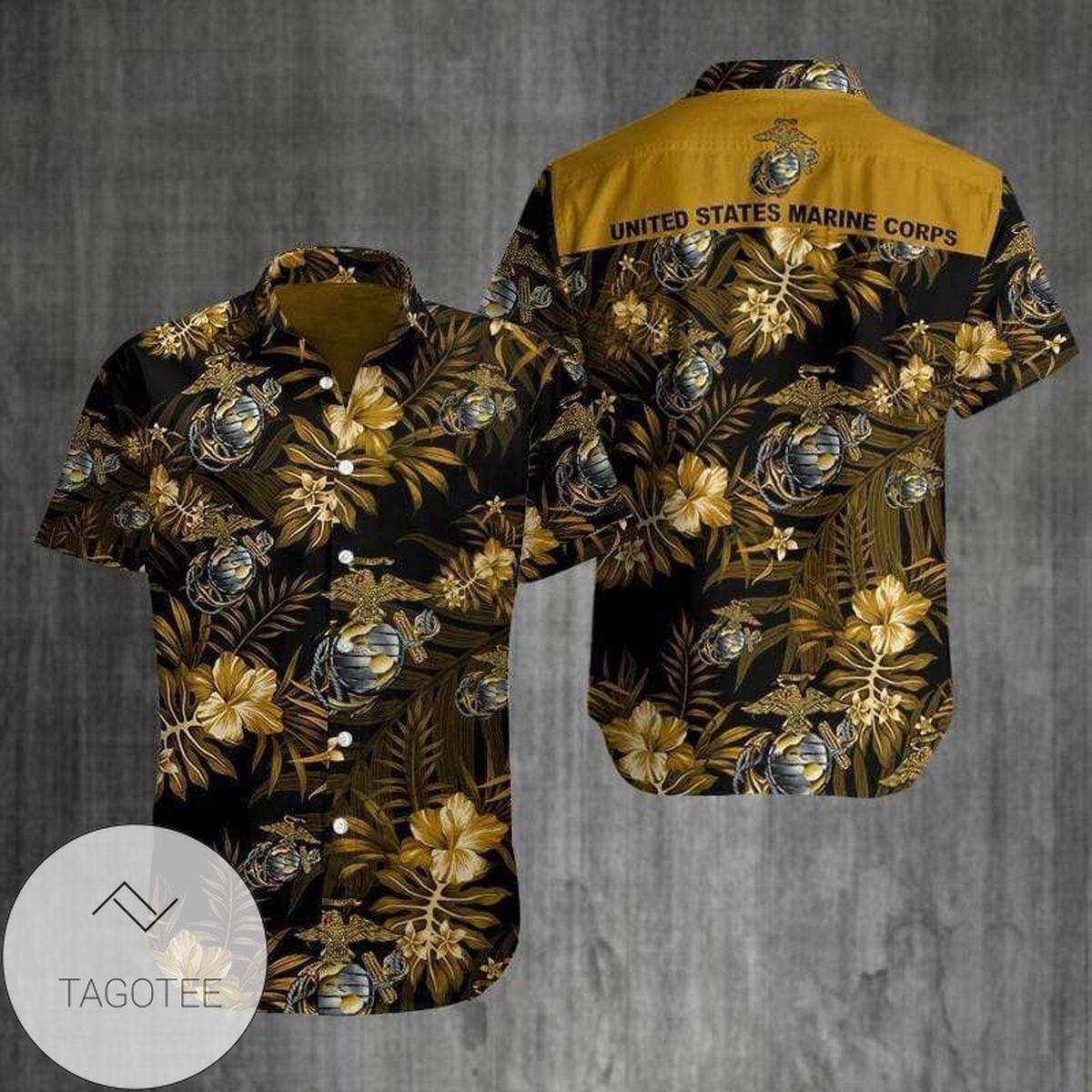 Simple Us Marine Corps Navy Unisex Hawaiian Shirts