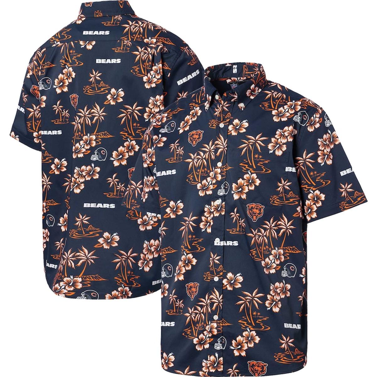 Tommy Bahama Navy Hawaiian Chicago Bears Aqua Lush Shirt