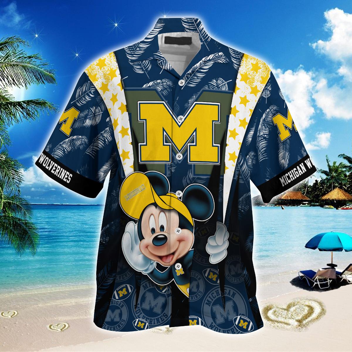 Hawaiian Michigan Shirt Wolverines Gift