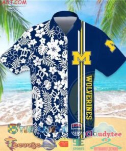 Hawaiian Michigan Shirt Wolverines Gift