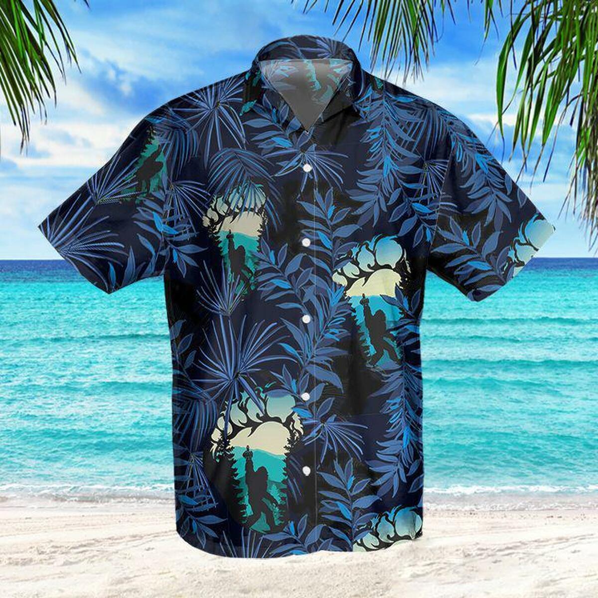 Camping Hawaiian Sasquatch Shirt Gifts Idea