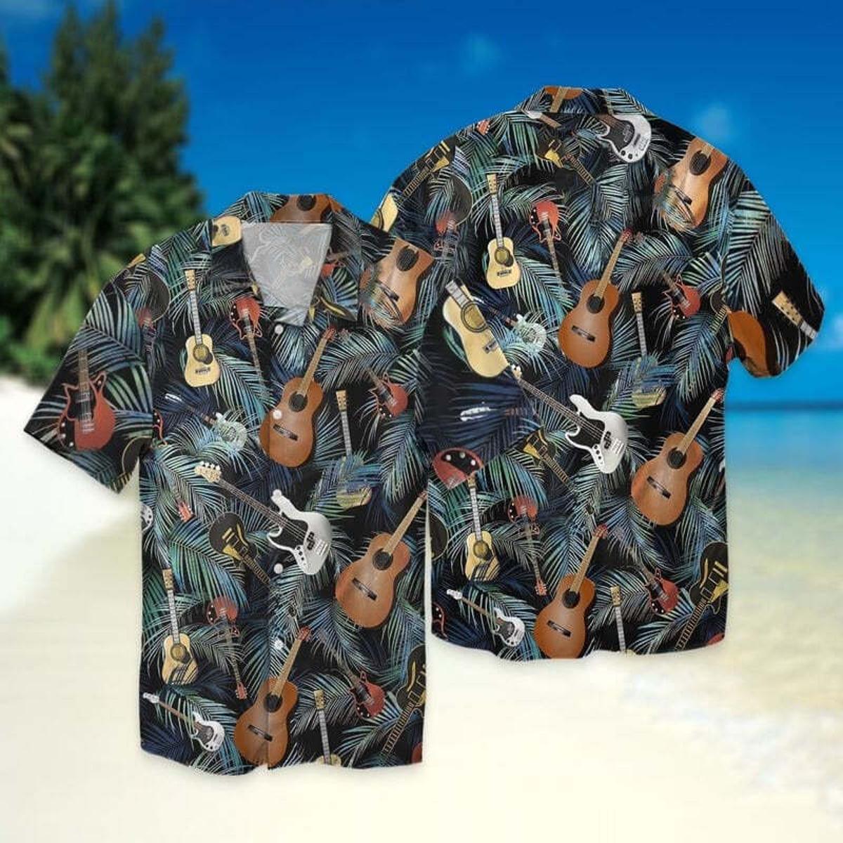 Bass Guitar Hawaiian Shirt Outfit For Men