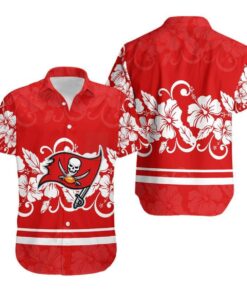 Hibiscus Flowers Buccaneers Hawaiian Shirt Size Fron S To 5xl