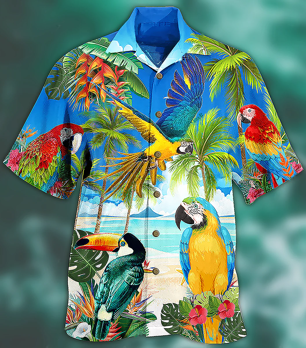 Tiki Parrot Hawaiian Shirt For Men Women