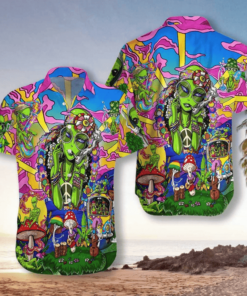 Ufo Hipie Style Love Multicolor Hawaiian Aloha Shirt Gift