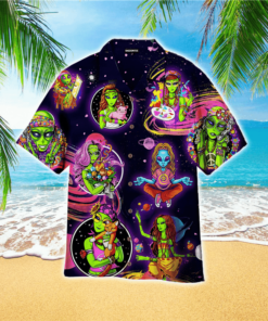 Hippie Alien Hawaiian Shirt For Men And Women