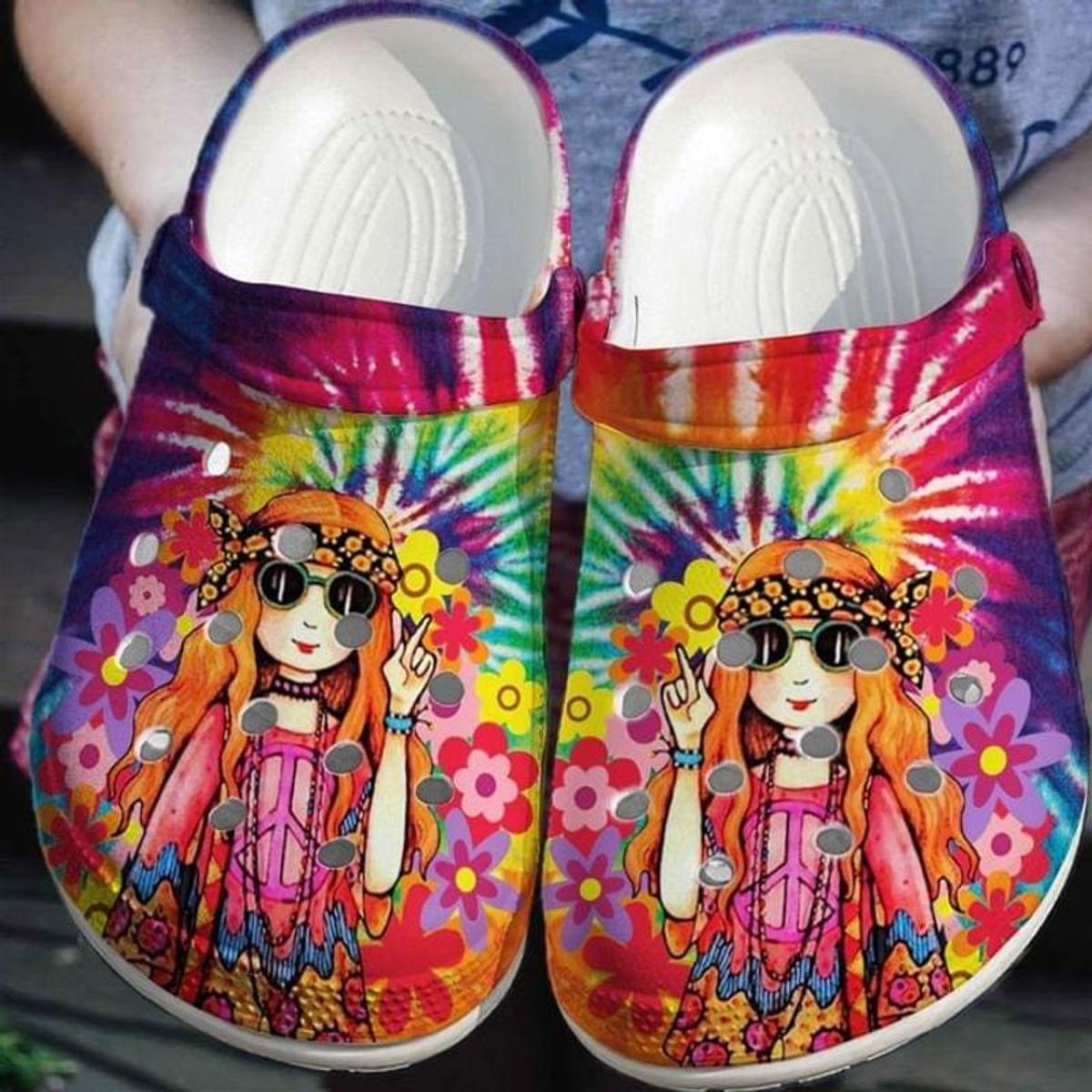 Hippie Flower Child Crocs Clog Shoes