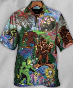 Hippie Peace Life Color Sasquatch Hawaiian Shirt For Men Women