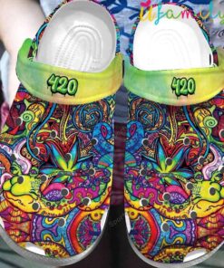 Hippie Tie Dye Weed Crocs Gift For Fans