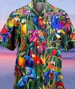 Homme Chemise Hawaïenne Perroquet Col Parrot Hawaiian Shirt