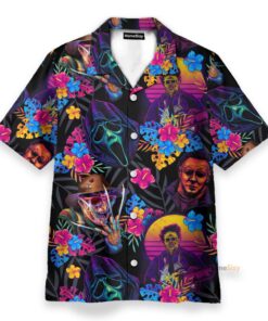 Horror Movie Retro Flower Tropical Style Hawaiian Shirt Best Gift